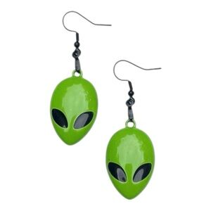 2 for $20 Women’s Green Alien Earrings Goth Punk